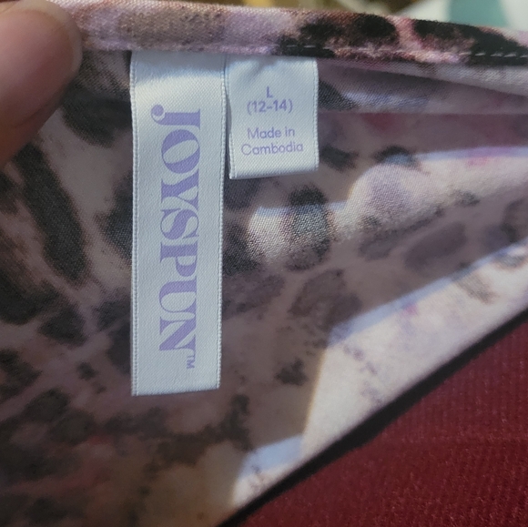 Joyspun matching camisole night gown and robe set, Lg/XL, pink animal print, GUC - Picture 13 of 14